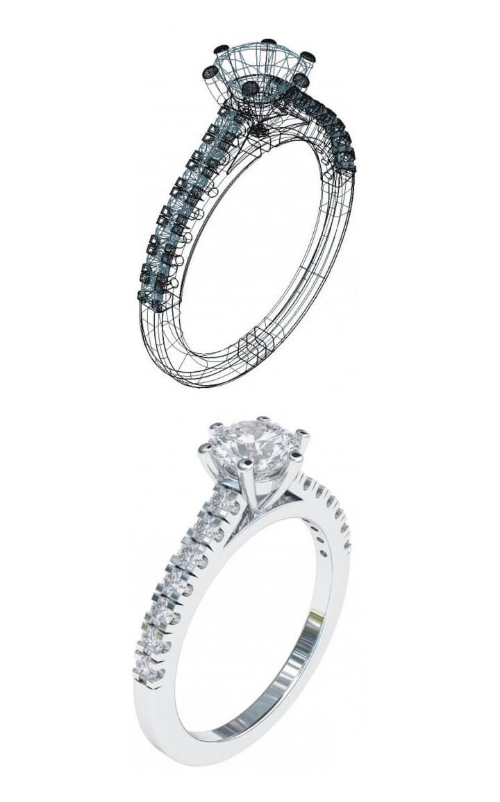 engagement ring cad design